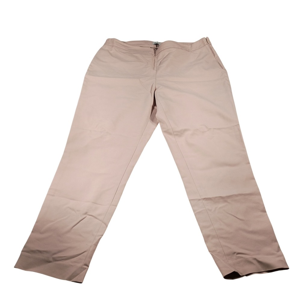 Chaus Dress Pants Women 12 Pink Good Side Zip Stretch Straight Leg Workwear